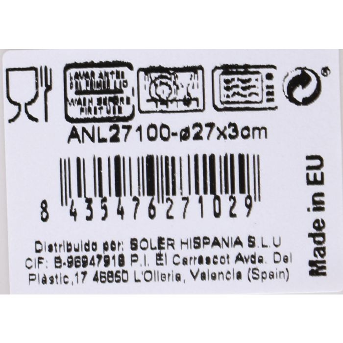 Fuente Redonda Anllo Nordic Ivor Ø27 cm La Mediterranea (6 Unidades)