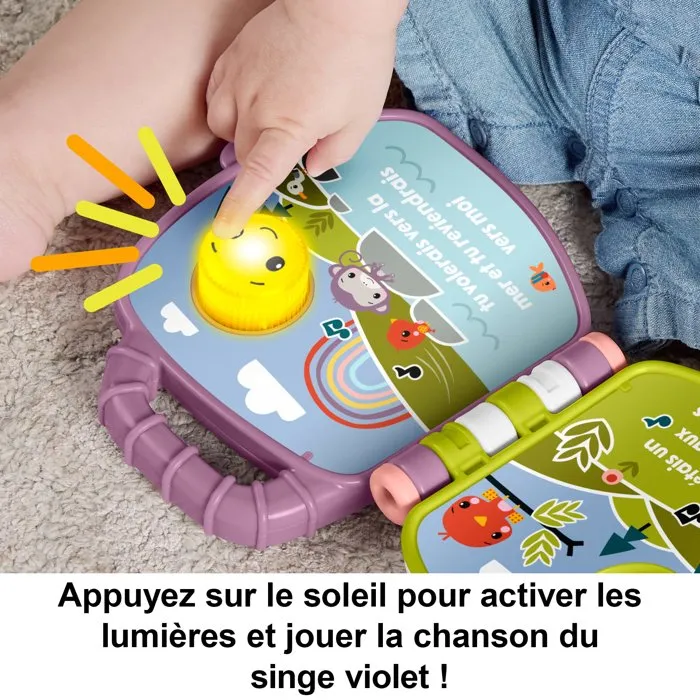 Fisher Price Libro de Rimas Infantiles Del Mono Púrpura MATJFN05 2