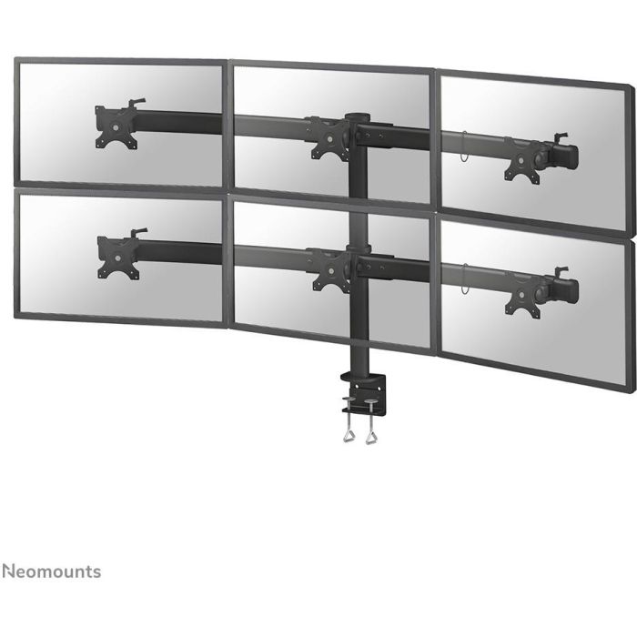 Neomounts FPMA-D700D6 Soporte de mesa para 6 monitores de 19" a 27" (69 cm) y 8 kg, ajuste de altura, negro