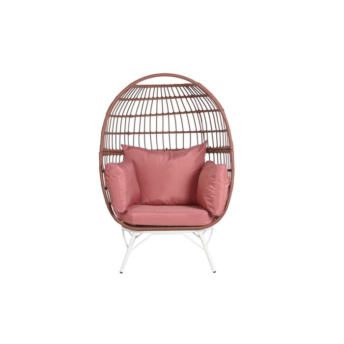 DKD Home Decor Sillón Terraza Jardín de Ratan Sintético con Cojines, Desmontable, Terracota Blanco, 71x147x99 cm 7 DKD Home Decor Sillón Terraza Jardín de Ratan Sintético con Cojines, Desmontable, Terracota Blanco, 71x147x99 cm 7