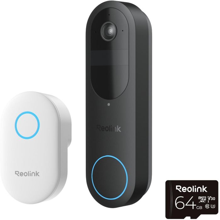 Reolink Timbre Inteligente D340B con Videoportero, Soporte para Klingel y 64GB de Almacenamiento