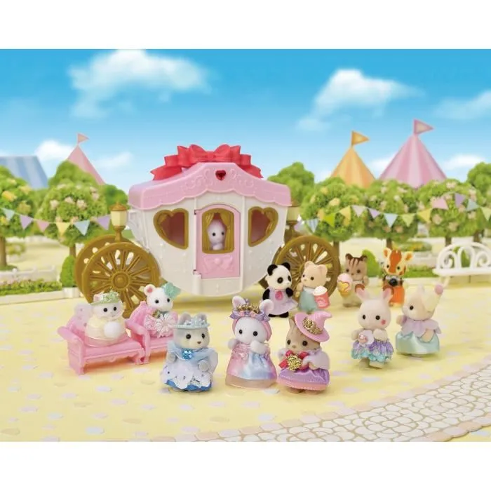 Sylvanian Families Figuras de Bebé en Disfraces de Princesas Set 5 Figuras Conejo Blanco, Husky, Gato Atigrado, Ratón Malvavisco, Gato Persa 1