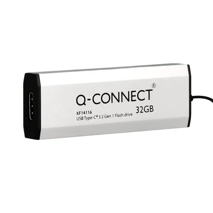Q-connect Memoria USB Flash Drive 32 GB USB 3.2 Tipo C Conector Deslizante Plateado 5