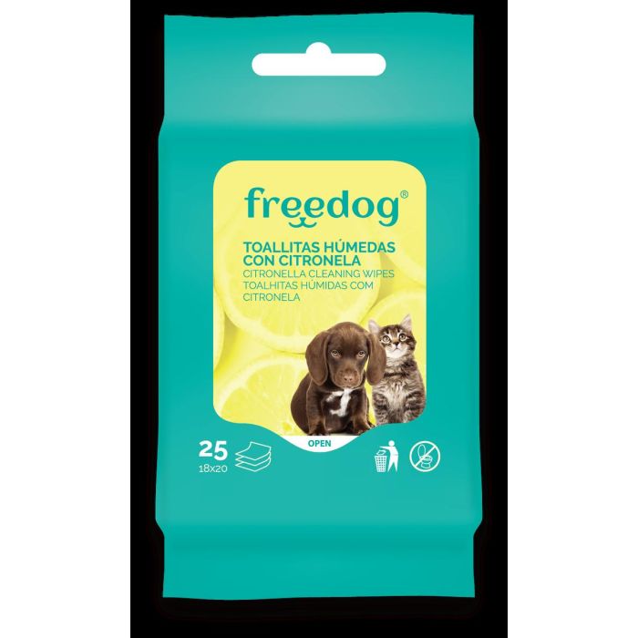 Freedog Toallitas Humedas Citronela Pocket 25Ud 18x20 cm