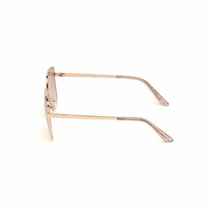 Guess GU7615 28U Gafas de Sol para Mujer, Cuadradas con Montura Metal Oro Rosado y Cristales Burdeos Espejado 56mm 140mm 2