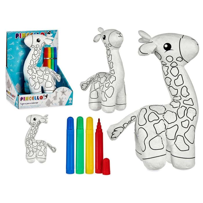 Peluche Jirafa para Pintar Pincello 9x23x15 cm - Blanco/Negro (8 Unidades) Peluche Jirafa para Pintar Pincello 9x23x15 cm - Blanco/Negro (8 Unidades)