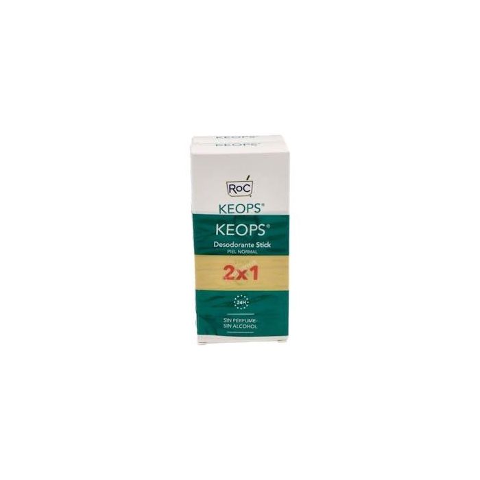 Roc Keops Deo Stick Piel Normal 2x40ml - Desodorante 24h Sin Perfume, Alcohol ni Sales de Aluminio