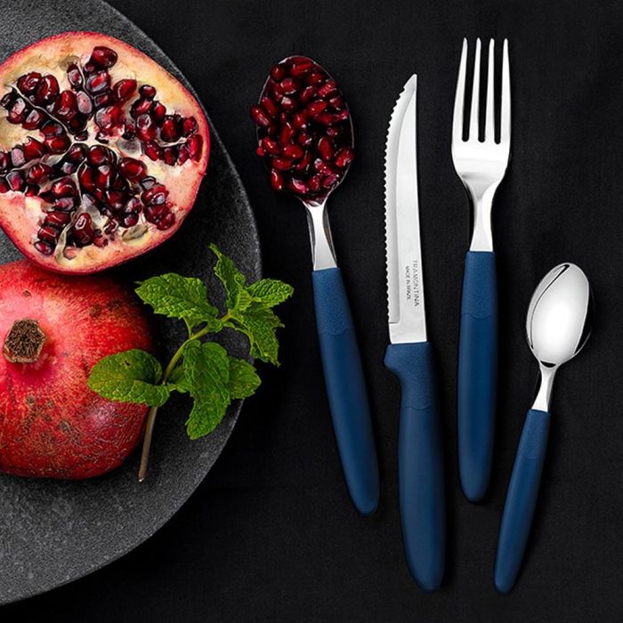 Tramontina Tenedor de Mesa Ipanema Azul Acero Inoxidable Polipropileno 19,1 cm 3 Piezas 2