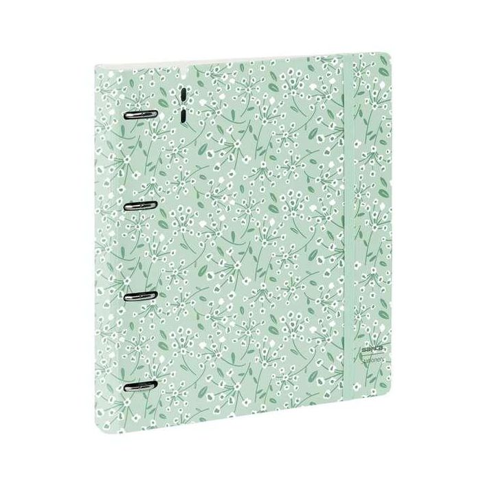 Carpeta Con Recambio Safta Din A4 Cuadro 5 mm Polipropileno Foam 4 Anillas 35 mm Estampados Floral Verde 2 Carpeta Con Recambio Safta Din A4 Cuadro 5 mm Polipropileno Foam 4 Anillas 35 mm Estampados Floral Verde 2