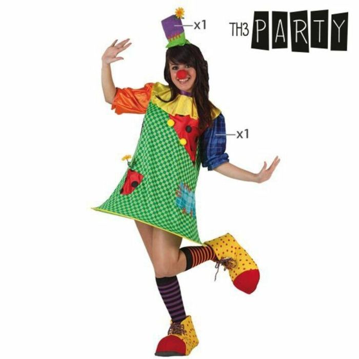 Disfraz para Adultos Multicolor Payasa Circo (2 Piezas) 3