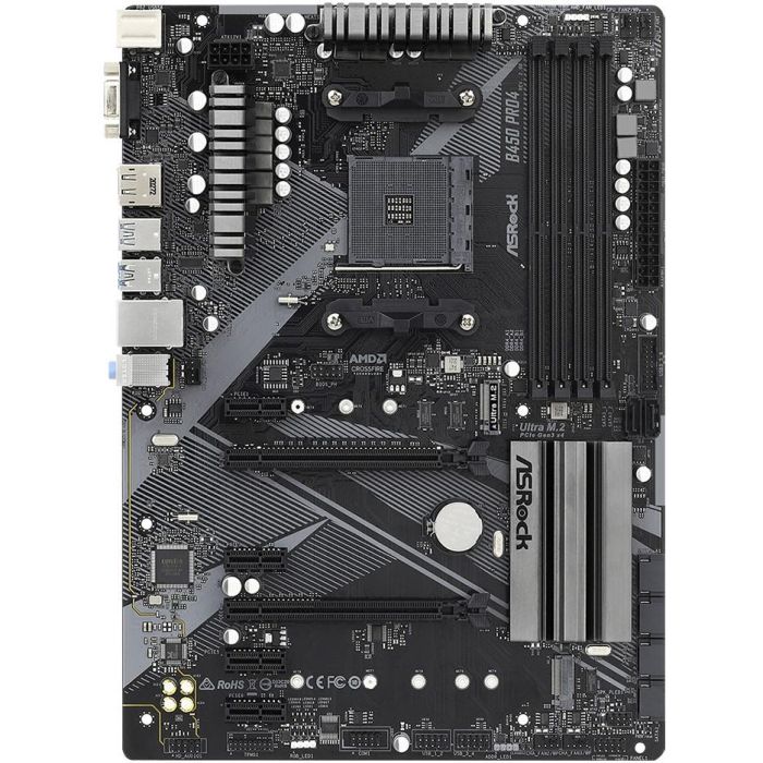 ASRock B450 PRO4 R2.0 Placa Base ATX Socket AM4 AMD B450 DDR4 1