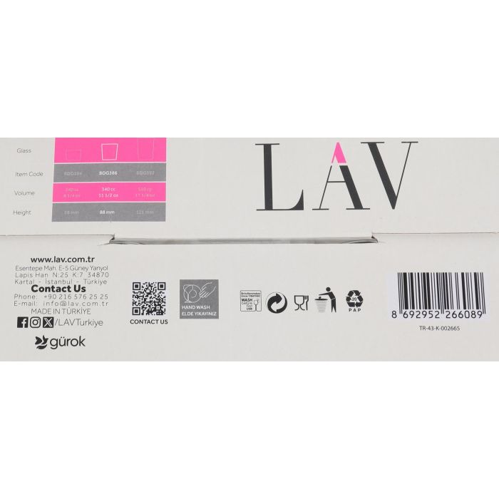 Set de 4 Vasos Pinta 340 cc Abstracto LAV (6 Cajas) 6 Set de 4 Vasos Pinta 340 cc Abstracto LAV (6 Cajas) 6