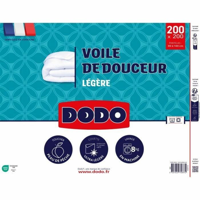Dodo DOD3307419758872 Edredón ultraligero 100 g/m² VOILE DE DOUCEUR 200 x 200 cm Blanco