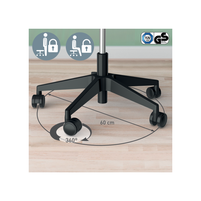 Taburete Leitz Ergo con Ruedas Color Negro Kensington 65780095 4 Taburete Leitz Ergo con Ruedas Color Negro Kensington 65780095 4