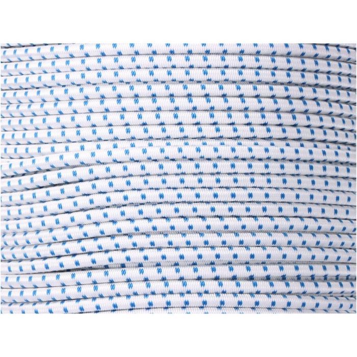 Cordón goma elástica poliéster blanco/azul 8 mm x 200 m 1 Cordón goma elástica poliéster blanco/azul 8 mm x 200 m 1