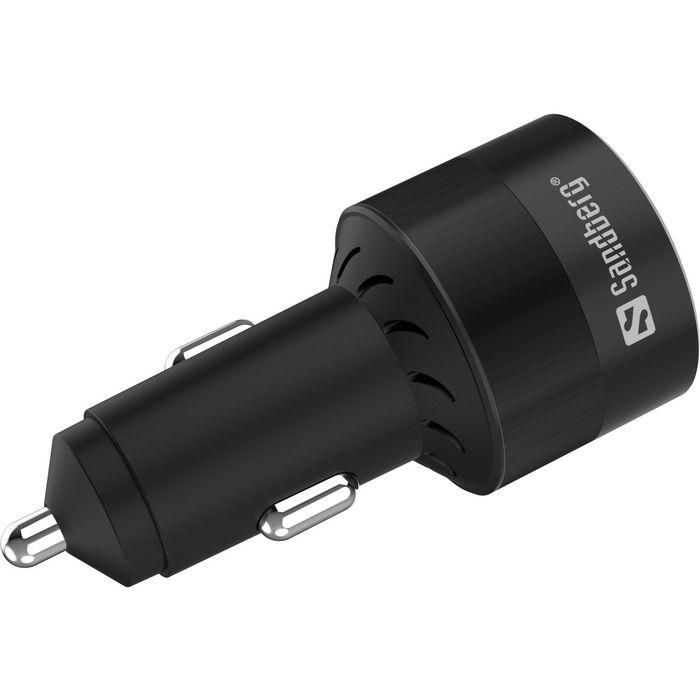 Sandberg Cargador de Coche Rápido 130W Total con Puerto USB-C Power Delivery 100W y USB Estándar para Smartphones y Tablets 1