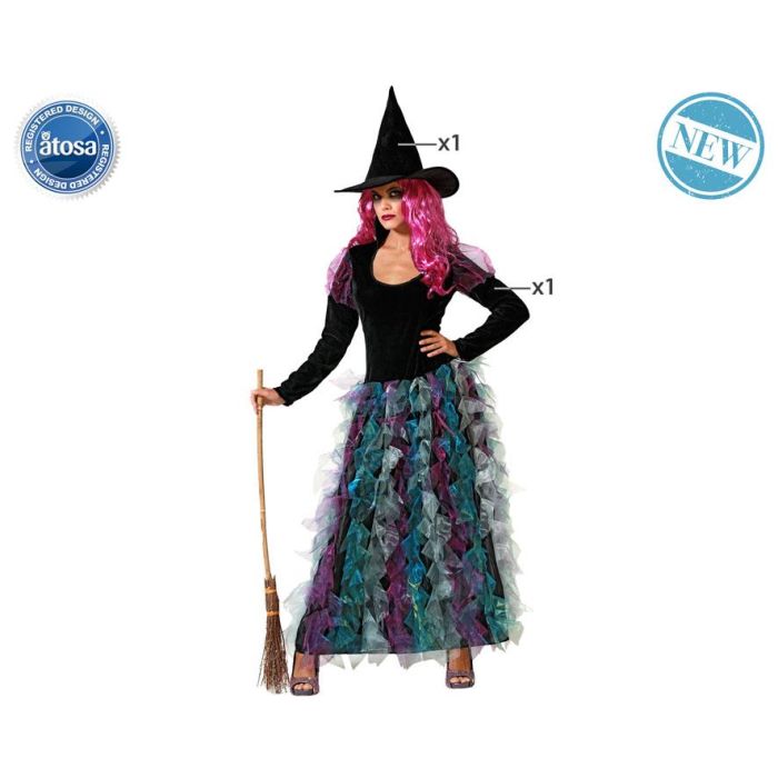 Disfraz de Bruja Verde para Mujer Adulta XL - Vestido Largo con Falda de Tul y Sombrero de Punta - Ideal Halloween, Cosplay, Fiestas Temáticas Disfraz de Bruja Verde para Mujer Adulta XL - Vestido Largo con Falda de Tul y Sombrero de Punta - Ideal Halloween, Cosplay, Fiestas Temáticas