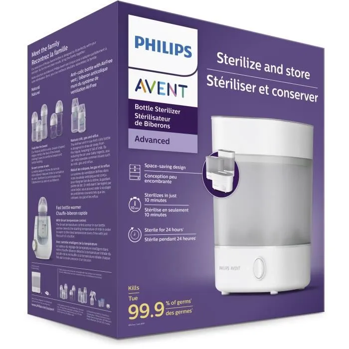 Philips Avent SCF291/00 Esterilizador Electrónico 4 en 1 + Cesto para Platos - Blanco 2