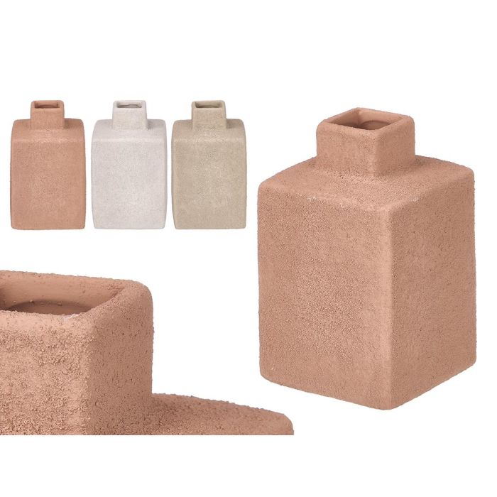 Giftdecor Jarrón Rectangular Surtido Colores Cerámica 11 x 18 x 11 cm (Set de 12)