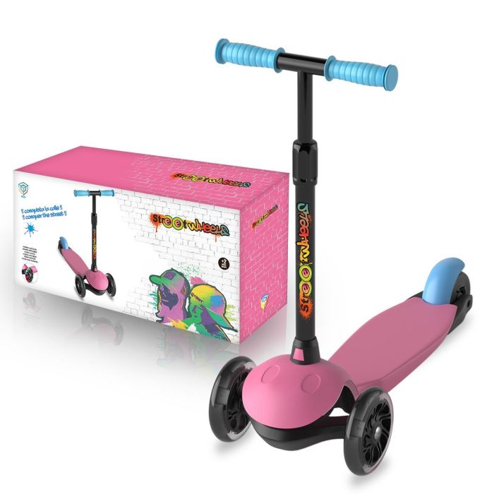 Patinete De 3 Ruedas Rosa Con Luces Led