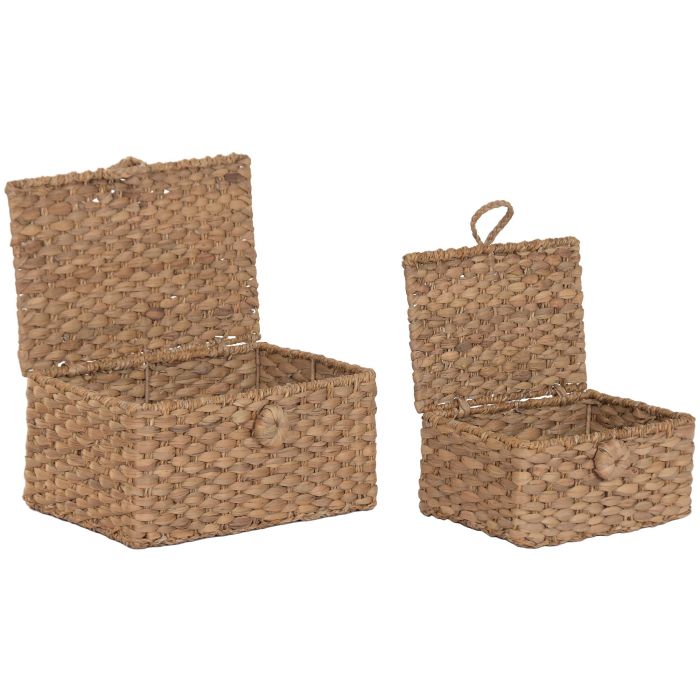 DKD Home Decor Cesta Natural 28 x 20 x 40 cm Set de 2 Unidades 2 DKD Home Decor Cesta Natural 28 x 20 x 40 cm Set de 2 Unidades 2