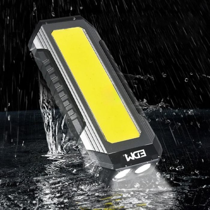 Edm Linterna LED de Aluminio Recargable, Potencia 10W, Función Power Bank, 1000 Lumens, Imán y Gancho Incluido 7