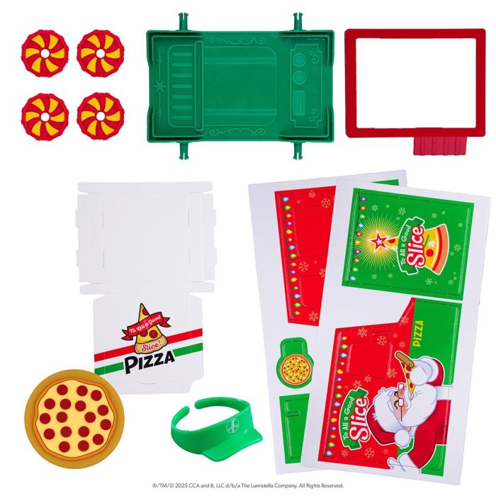 CEFA TOYS Accesorios The Elf On the Shelf Repartidor de Pizzas con Food Truck, Pizza, Caja y Visera - Edad +3 Años 2