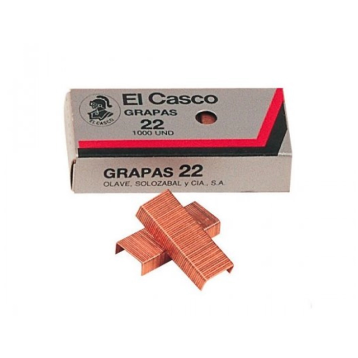 El casco Grapas nº22/6 Caja de 1000 unidades Alambre Galvanizado Patas 6mm 1