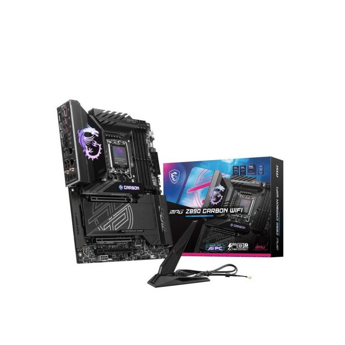 MSI PLACA MPG Z890 CARBON WiFi, Intel LGA 1851, Chipset Z890, DDR5, 4 DIMM, 256GB, Wi-Fi 7, Bluetooth, 911-7E17-001 0 MSI PLACA MPG Z890 CARBON WiFi, Intel LGA 1851, Chipset Z890, DDR5, 4 DIMM, 256GB, Wi-Fi 7, Bluetooth, 911-7E17-001 0