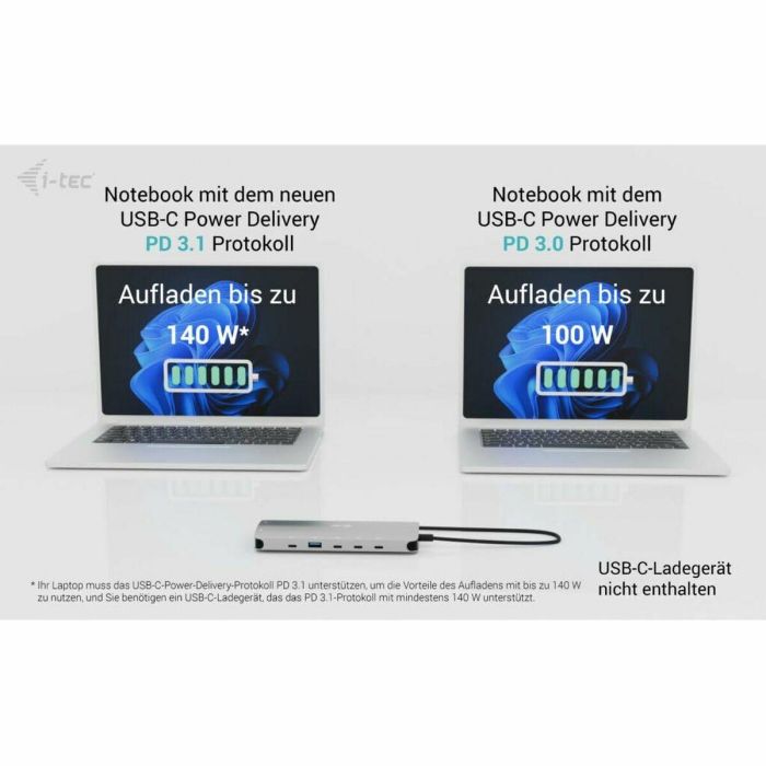 Hub USB i-Tec C31NANOTRIPLEDOCKPD Gris 3