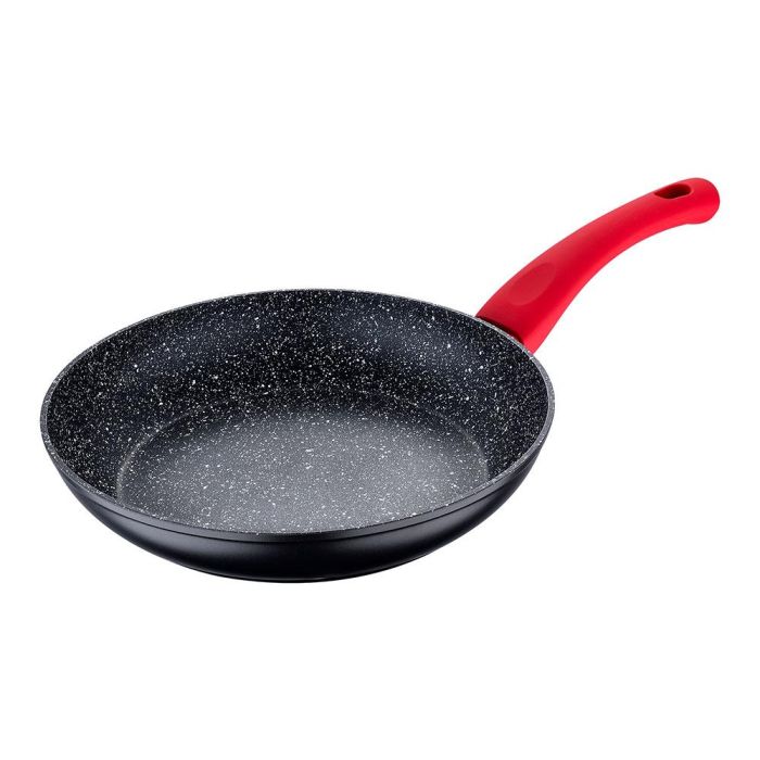 San Ignacio Sarten de aluminio forjado inducción Ø24 cm, antiadherente marmolado, mango rojo tacto suave