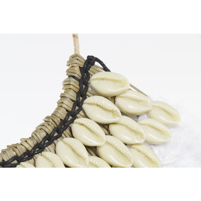 DKD Home Decor Decoración para Pared de Estilo Colonial con Plumas y Conchas, Blanco y Marrón, 56x36x2 cm (Set de 2 Unidades) 2 DKD Home Decor Decoración para Pared de Estilo Colonial con Plumas y Conchas, Blanco y Marrón, 56x36x2 cm (Set de 2 Unidades) 2
