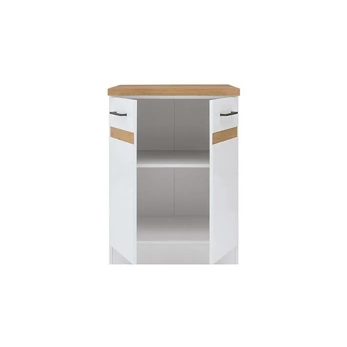 Junona Bajo Gabinete de Cocina 60 cm 2 Puertas Tesca de Trabajo Blanco Brillante JUNONAMB2P60BLPL