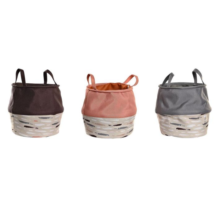 Cesta Ropa Basicos DKD Home Decor Gris Burdeos 28 x 30 x 28 cm (3 Unidades) Cesta Ropa Basicos DKD Home Decor Gris Burdeos 28 x 30 x 28 cm (3 Unidades)