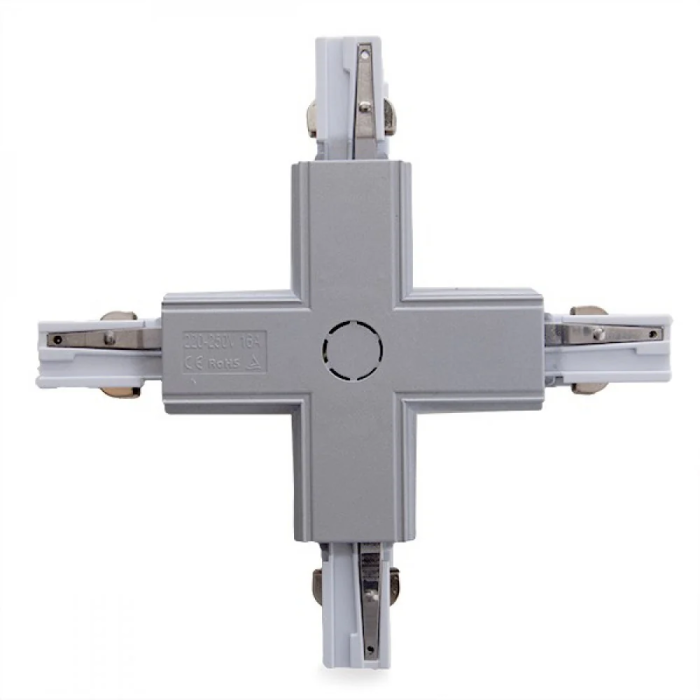 Conector + Carril Trifásico Plata 2