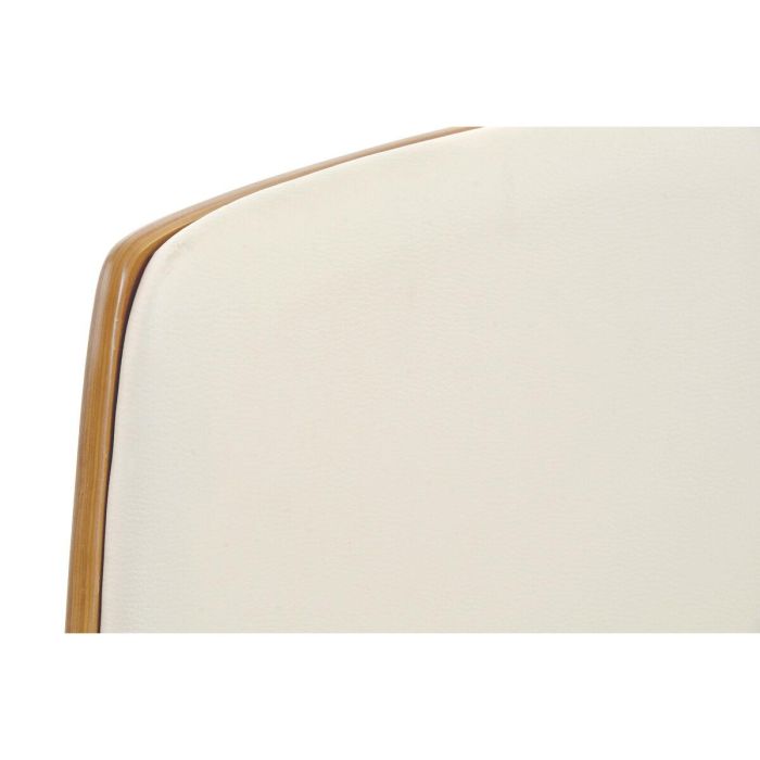 DKD Home Decor Silla de Oficina Colección White Office Moderna Ajustable Crema Marrón PU Nogal 52x58.5x98cm Cromada Altura Asiento 50cm 2