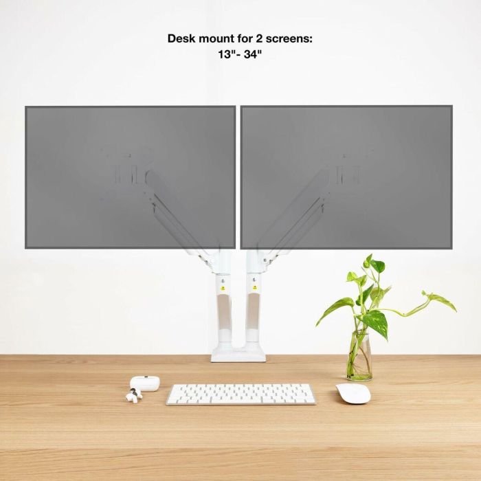 TooQ DB1434TNR-W Soporte de Escritorio para Monitor 13"-34" (2 pantallas) Pinza/Atornillado 10kg Blanco 2