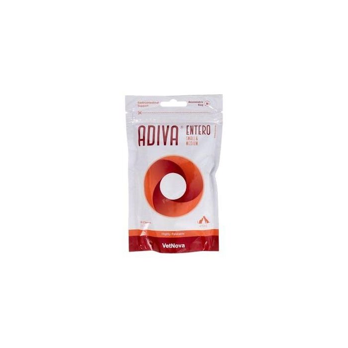 Vetnova Adiva Entero 7.5 Small & Medium - 28 Chews Protector Intestinal Antidiarreico para Perros y Gatos