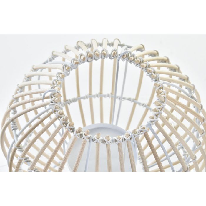 DKD Home Decor Portavela Urban de Metal y Ratán Blanco Marrón 22 x 23 x 22 cm (4 Unidades) 2 DKD Home Decor Portavela Urban de Metal y Ratán Blanco Marrón 22 x 23 x 22 cm (4 Unidades) 2