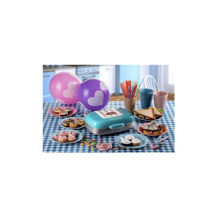 Ariete 1972/01 Sandwichera 3 en 1 para Sándwiches, Donuts y Cupcakes, Diseño Retro Azul 6