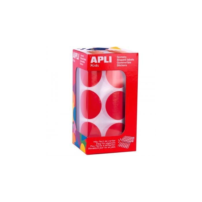 Apli Gomets Redondos 33 mm Rollo Rojo