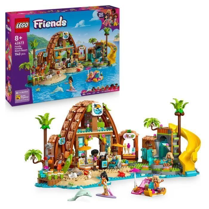 LEGO 42673 Friends Vacaciones en el Resort de Playa Set de Construcción para Niñas de 8 Años LEGO 42673 Friends Vacaciones en el Resort de Playa Set de Construcción para Niñas de 8 Años