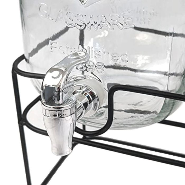 Inde Tarro Dispensador con Grifo 4L y Soporte de Metal, Medidas 17.4 x 30.5 x 16.9 cm 10