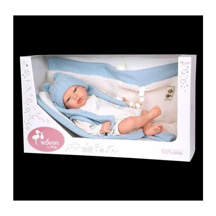 Muñeca reborn arias 40 cm martin azul c/manta 4 Muñeca reborn arias 40 cm martin azul c/manta 4