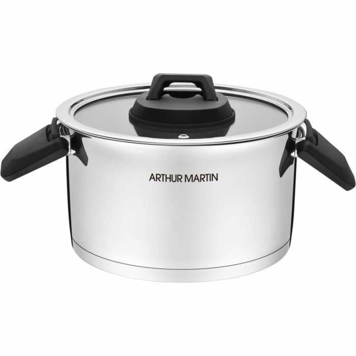 Arthur Martin AM6321 - Juego de 3 ollas de acero inoxidable con asas plegables 2