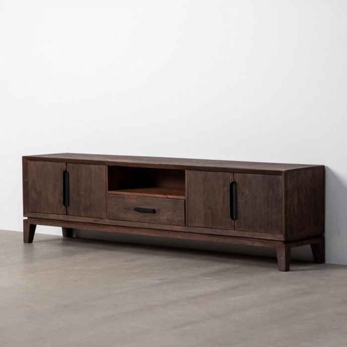 Mueble Tv Marrón Madera de Mango Salón 200 X 40 X 55 cm