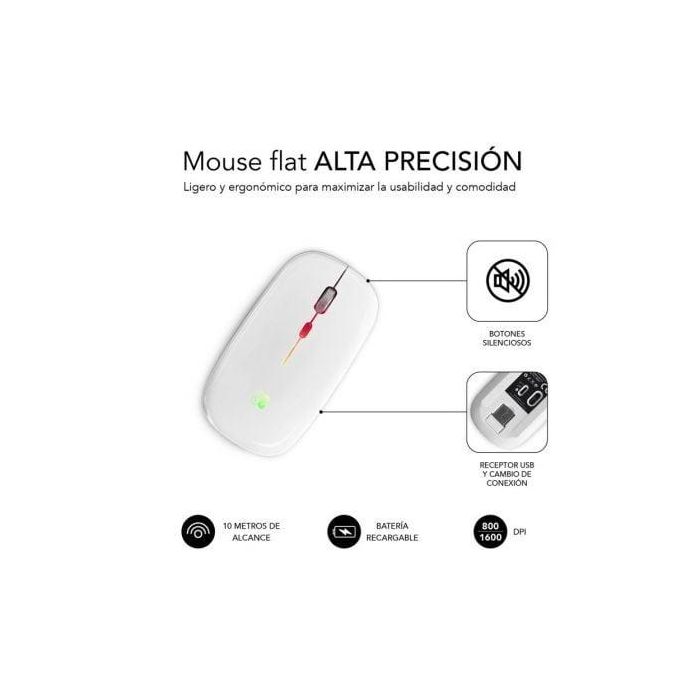 SUBBLIM SUBMO-LDFLAT2 ratón Oficina Ambidextro RF Wireless + Bluetooth + USB Type-A Óptico 1600 DPI 4 SUBBLIM SUBMO-LDFLAT2 ratón Oficina Ambidextro RF Wireless + Bluetooth + USB Type-A Óptico 1600 DPI 4