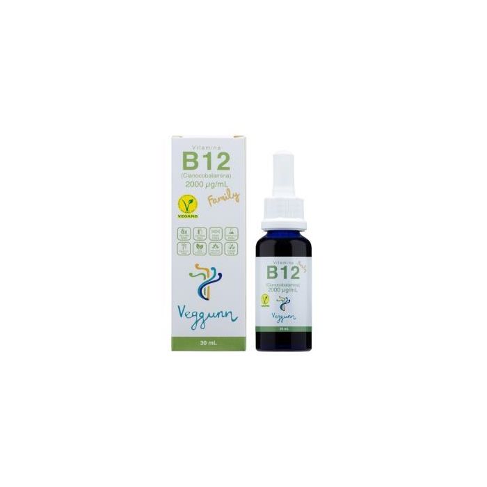 VEGGUNN Vitamina B12 Family 30ml 2000mcg/mL Cianocobalamina para veganos