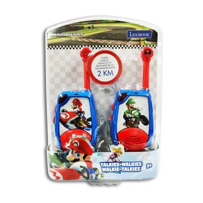 Lexibook Walkie-talkies digitales Mario Kart, Alcance 2 km, Función Código Morse para Niños, Diseño con Héroes Favoritos 2