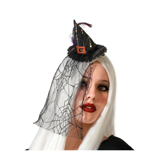 Diadema Sombrero Bruja Negro Mujer Adulto